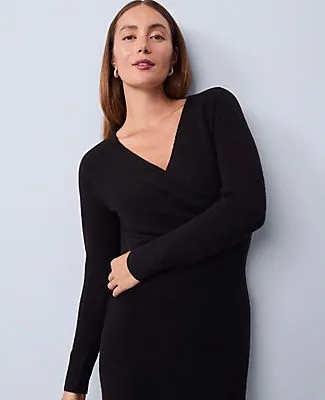 Ann Taylor Petite Wrap Effect Sweater Sheath Dress sold by Ann Taylor product image thumbnail 3