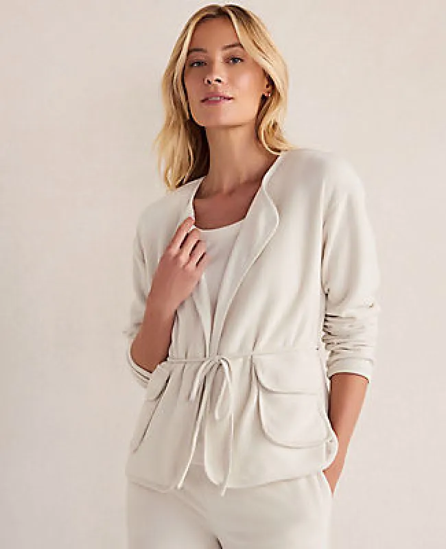 Ann Taylor Haven Well Within Brushed Terry Open Front Jacket sold by Ann Taylor