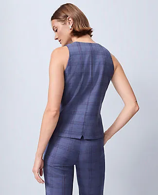 Ann Taylor The Petite Cutaway Vest in Plaid sold by Ann Taylor product image thumbnail 2