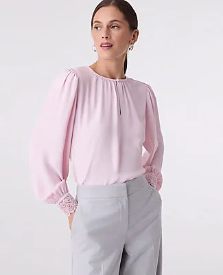 Ann Taylor Lace Trim Blouse sold by Ann Taylor