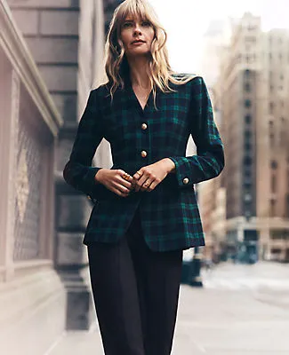 Ann Taylor The Petite Long Collarless Blazer in Plaid sold by Ann Taylor product image thumbnail 3