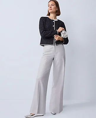 Ann Taylor The Everyday Wide-Leg Pant in Flannel sold by Ann Taylor product image thumbnail 4