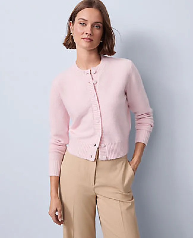 Ann Taylor Cozy Crew Neck Cardigan sold by Ann Taylor
