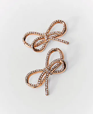 Ann Taylor Pavé Bow Stud Earrings sold by Ann Taylor