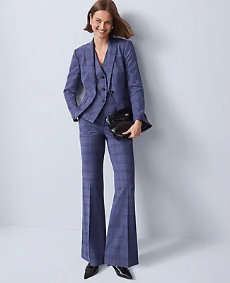 Ann Taylor The Petite Flare Trouser in Plaid sold by Ann Taylor