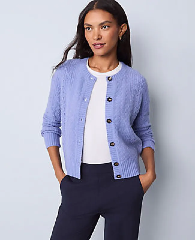 Ann Taylor Weekend Collection Pointelle Cardigan sold by Ann Taylor