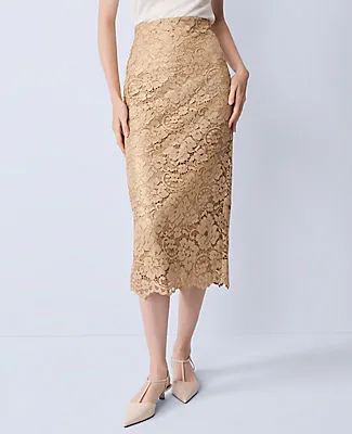 Ann Taylor Lace Column Midi Skirt sold by Ann Taylor product image thumbnail 2