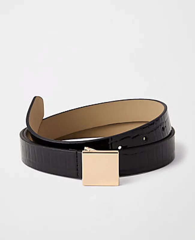 Ann Taylor Croco Patent Leather Belt sold by Ann Taylor
