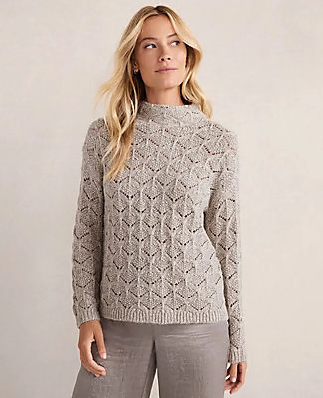 Ann Taylor Haven Well Within Lurex Blend Pointelle Crewneck Sweater sold by Ann Taylor