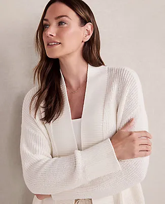 Ann Taylor Haven Well Within Organic Cotton Shaker Stitch Open Front Cardigan sold by Ann Taylor product image thumbnail 2