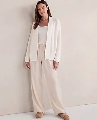 Ann Taylor Haven Well Within Organic Cotton Shaker Stitch Open Front Cardigan sold by Ann Taylor product image thumbnail 3