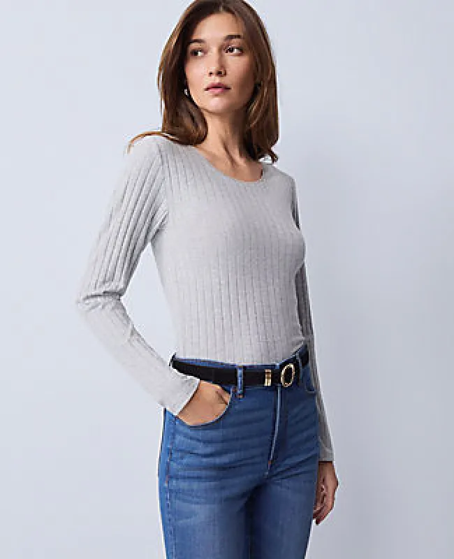 Ann Taylor Petite Weekend Collection Lace Trim Pointelle Top sold by Ann Taylor
