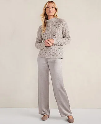 Ann Taylor Haven Well Within Lurex Blend Pointelle Crewneck Sweater sold by Ann Taylor product image thumbnail 2