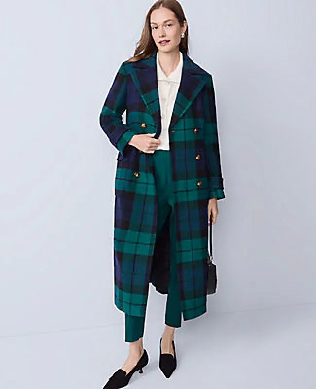 Ann Taylor Petite Plaid Fitted Double Breasted Coat sold by Ann Taylor