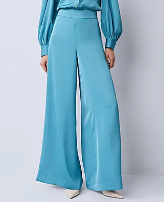 Ann Taylor The Petite Statement Palazzo Pant in Satin sold by Ann Taylor product image thumbnail 2