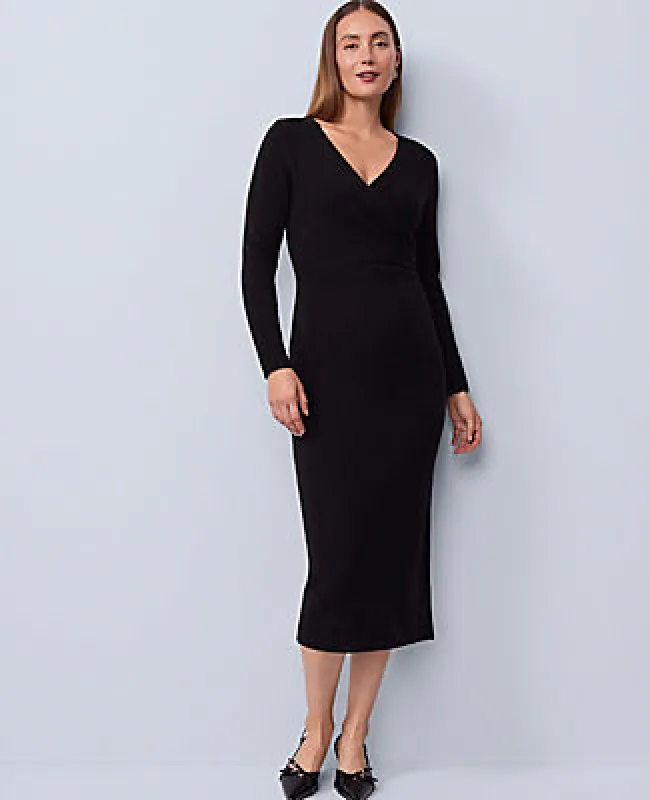 Ann Taylor Petite Wrap Effect Sweater Sheath Dress sold by Ann Taylor