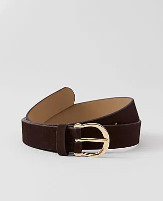 Ann Taylor Round Buckle Suede Belt sold by Ann Taylor