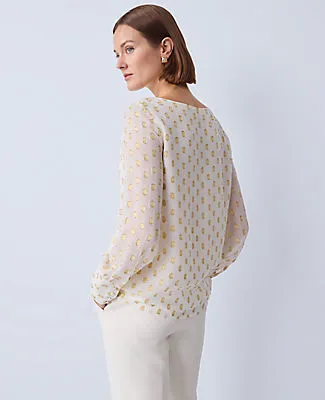Ann Taylor Petite Dotted Boatneck Blouse sold by Ann Taylor product image thumbnail 2