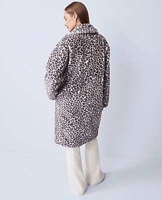 Ann Taylor Petite Animal Print Faux Fur Coat sold by Ann Taylor product image thumbnail 2