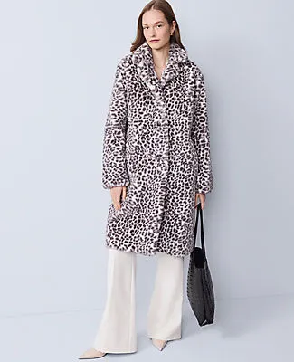 Ann Taylor Petite Animal Print Faux Fur Coat sold by Ann Taylor product image thumbnail 3