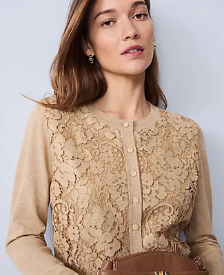 Ann Taylor Petite Lace Ann Cardigan sold by Ann Taylor