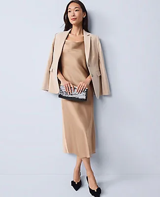 Ann Taylor Petite Satin Cowl Neck Slip Dress sold by Ann Taylor product image thumbnail 3