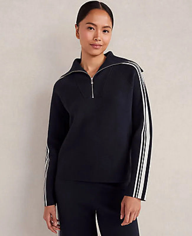 Ann Taylor Haven Well Within Sporty Stripe Half-Zip Pullover sold by Ann Taylor