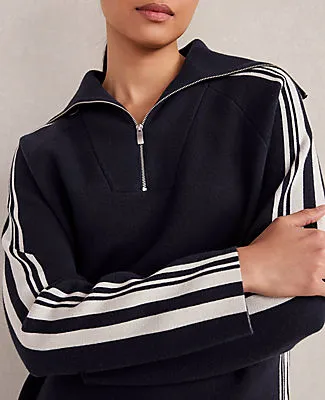 Ann Taylor Haven Well Within Sporty Stripe Half-Zip Pullover sold by Ann Taylor product image thumbnail 2
