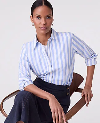 Ann Taylor Striped Relaxed Perfect Shirt sold by Ann Taylor