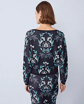 Ann Taylor Petite Floral Jacquard Boatneck Sweater sold by Ann Taylor product image thumbnail 2