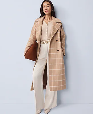 Ann Taylor Windowpane Belted Coat sold by Ann Taylor