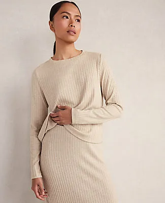 Ann Taylor Haven Well Within Lurex Rib Knit Top sold by Ann Taylor product image thumbnail 2