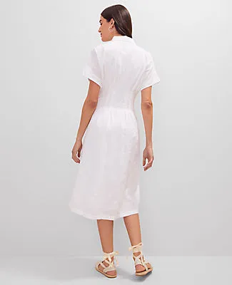 Ann Taylor Petite Weekend Collection Pleated Midi Pocket Shirtdress sold by Ann Taylor product image thumbnail 2