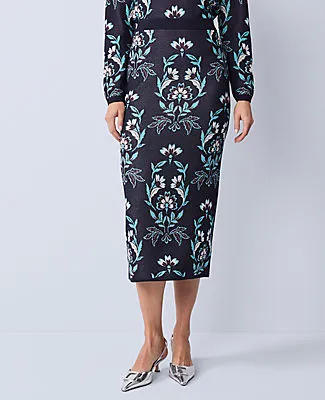 Ann Taylor Petite Floral Jacquard Sweater Skirt sold by Ann Taylor product image thumbnail 2