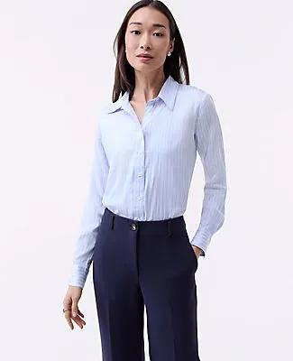 Ann Taylor Striped Relaxed Perfect Shirt sold by Ann Taylor