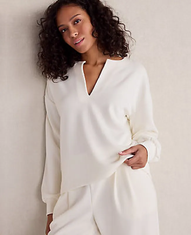 Ann Taylor Haven Well Within Double Knit Split Neck Top sold by Ann Taylor