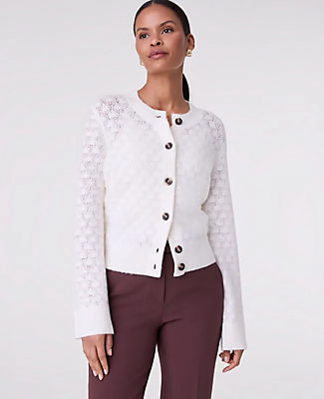 Ann Taylor Petite Honeycomb Stitch Cardigan sold by Ann Taylor