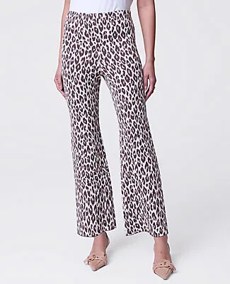 Ann Taylor The Flare Sweater Pant in Animal Print sold by Ann Taylor product image thumbnail 2