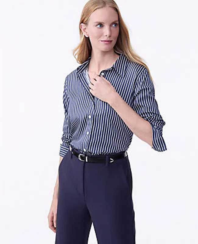 Ann Taylor Striped Relaxed Perfect Shirt sold by Ann Taylor
