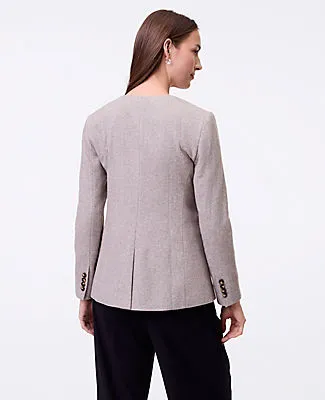 Ann Taylor The Fitted Crew Neck Jacket in Herringbone sold by Ann Taylor product image thumbnail 2