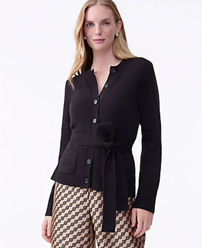 Ann Taylor Belted Crew Neck Cardigan sold by Ann Taylor
