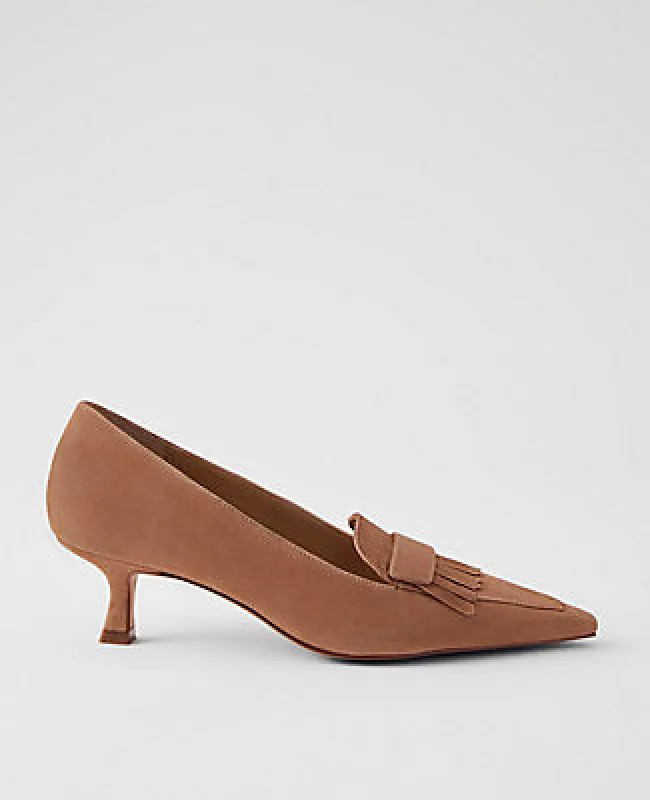 Ann Taylor Suede Tapered Heel Kiltie Pump sold by Ann Taylor