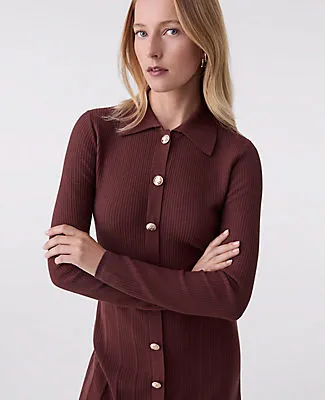 Ann Taylor Collared Sweater Midi Dress sold by Ann Taylor