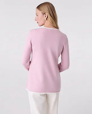 Ann Taylor Contrast Trim Sweater Jacket sold by Ann Taylor product image thumbnail 2