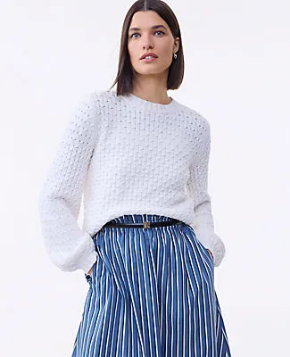 Ann Taylor Blouson Sleeve Crew Neck Sweater sold by Ann Taylor