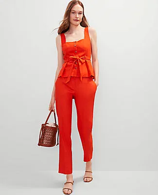 Ann Taylor Linen Blend Button Tie Waist Top sold by Ann Taylor product image thumbnail 4