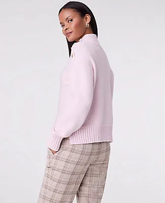 Ann Taylor Button Mock Neck Sweater sold by Ann Taylor product image thumbnail 2