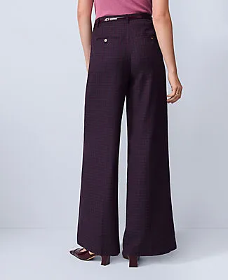 Ann Taylor Studio Collection Belted Wide Leg Pant in Plaid sold by Ann Taylor product image thumbnail 3
