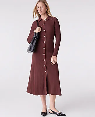 Ann Taylor Petite Collared Sweater Midi Dress sold by Ann Taylor product image thumbnail 3