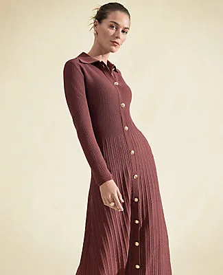 Ann Taylor Petite Collared Sweater Midi Dress sold by Ann Taylor product image thumbnail 4